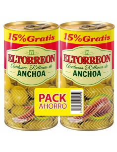 ACEITUNAS RELLENAS ANCHOA EL TORREON 300 GRS. + 15% GRATIS