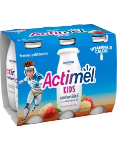 DANONE ACTIMEL LIQUIDO FRESA/PLATANO X 6