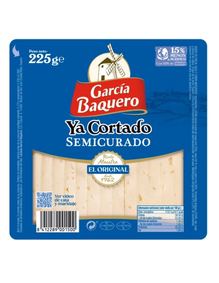 QUESO CUÑA YA CORTADO G.BAQUERO SEMI 225